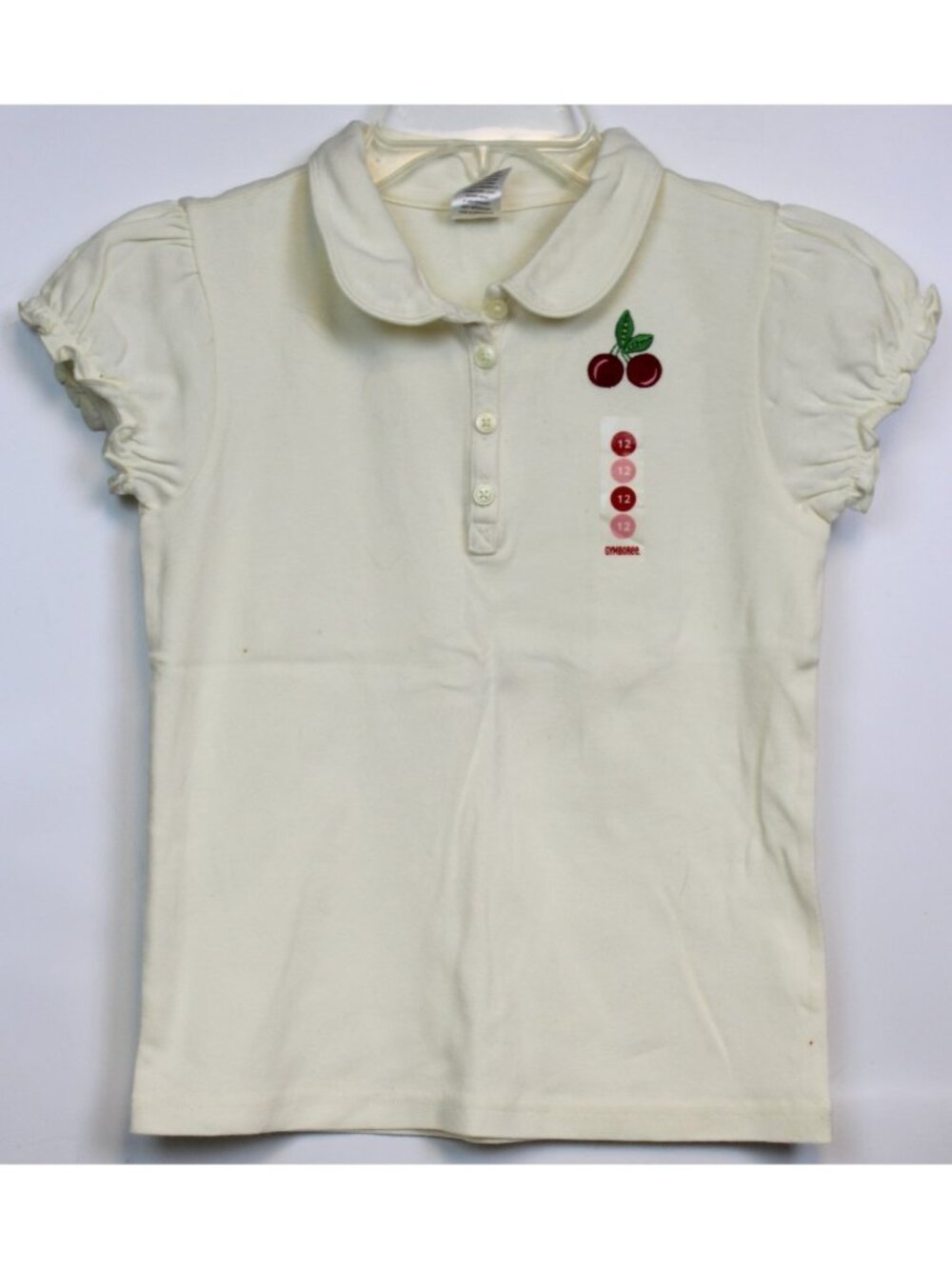 2006 Gymboree Cherry Pie Sequin Polo Shirt Bow sz 12 Puff Cap Sleeve NEW